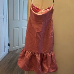 Pink Iridescent Strapless Dress